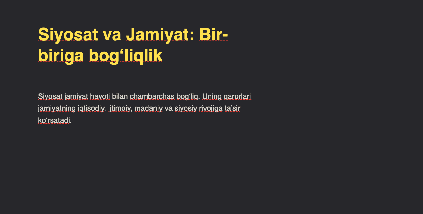 Siyosat va Jamiyat: Bir-biriga bog‘liqlik 1