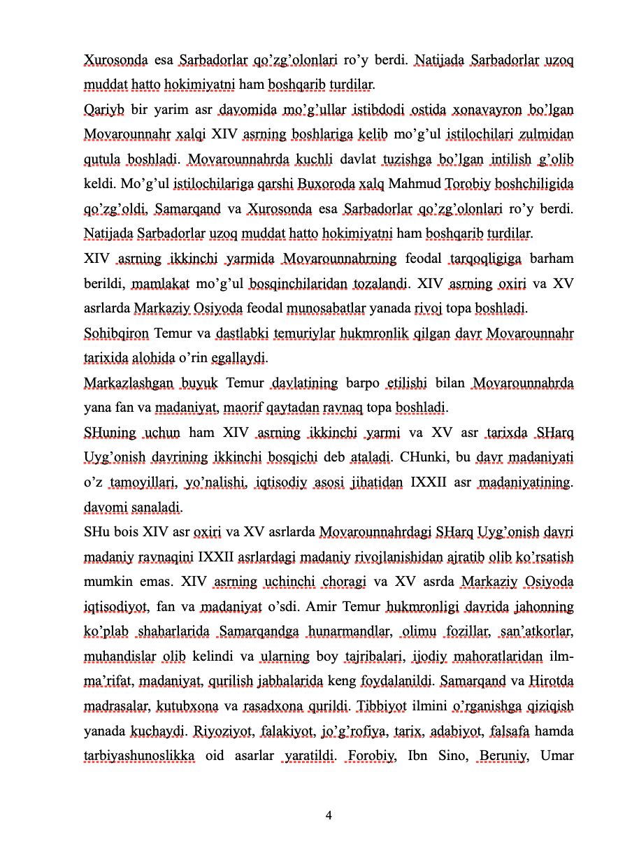 XIV  -  XV asrlarda Movorounnahrda ta’lim – tarbiya va pedagogik fikrlar 4