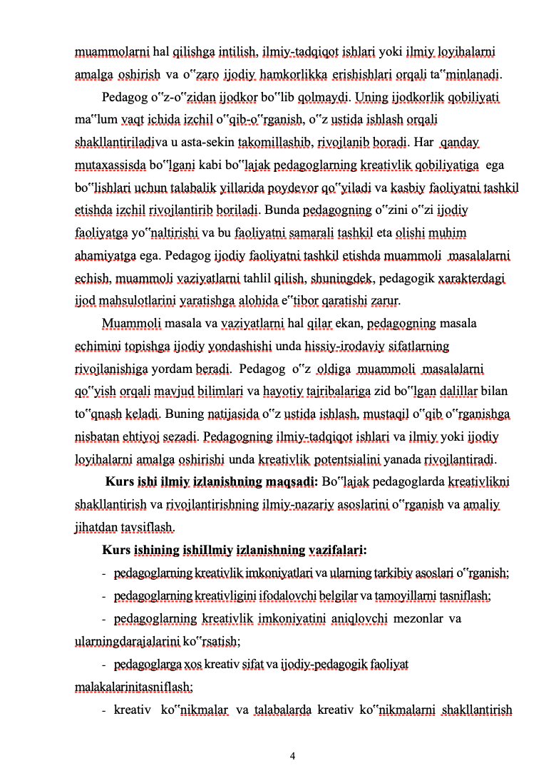 BO'LAJAK PEDAGOGLARDA KREATIVLIK SIFATLARINI RIVOJLANTIRISH YO‟LLARI 4