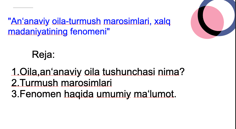 An‘anaviy oila-turmush marosimlari, xalq madaniyatining fenomeni 1