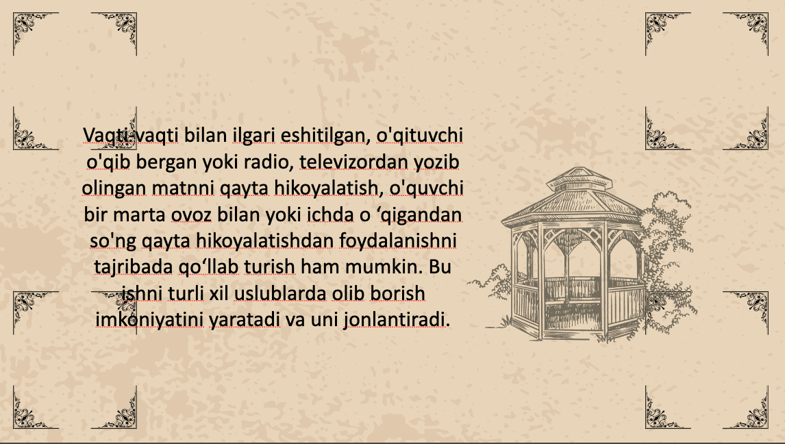 3-4-sinflarda namunaviy matnni qayta hikoyalash va bayon yozish darslarini kuzatish va tahlil qilish 2