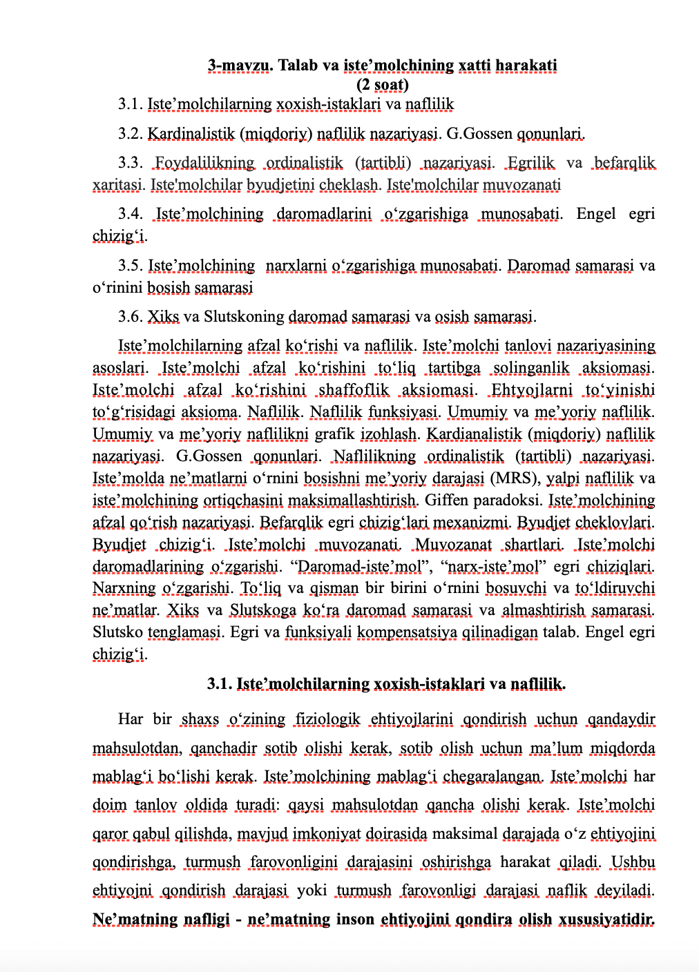 Talab va iste’molchining xatti harakati 1