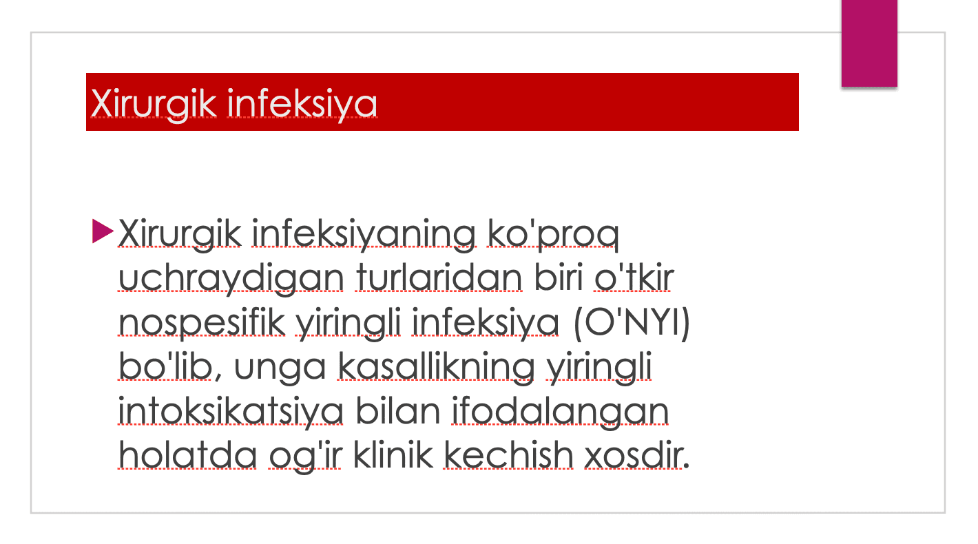 Xirurgik infeksiyaning davolashning zamonaviy usuli 2