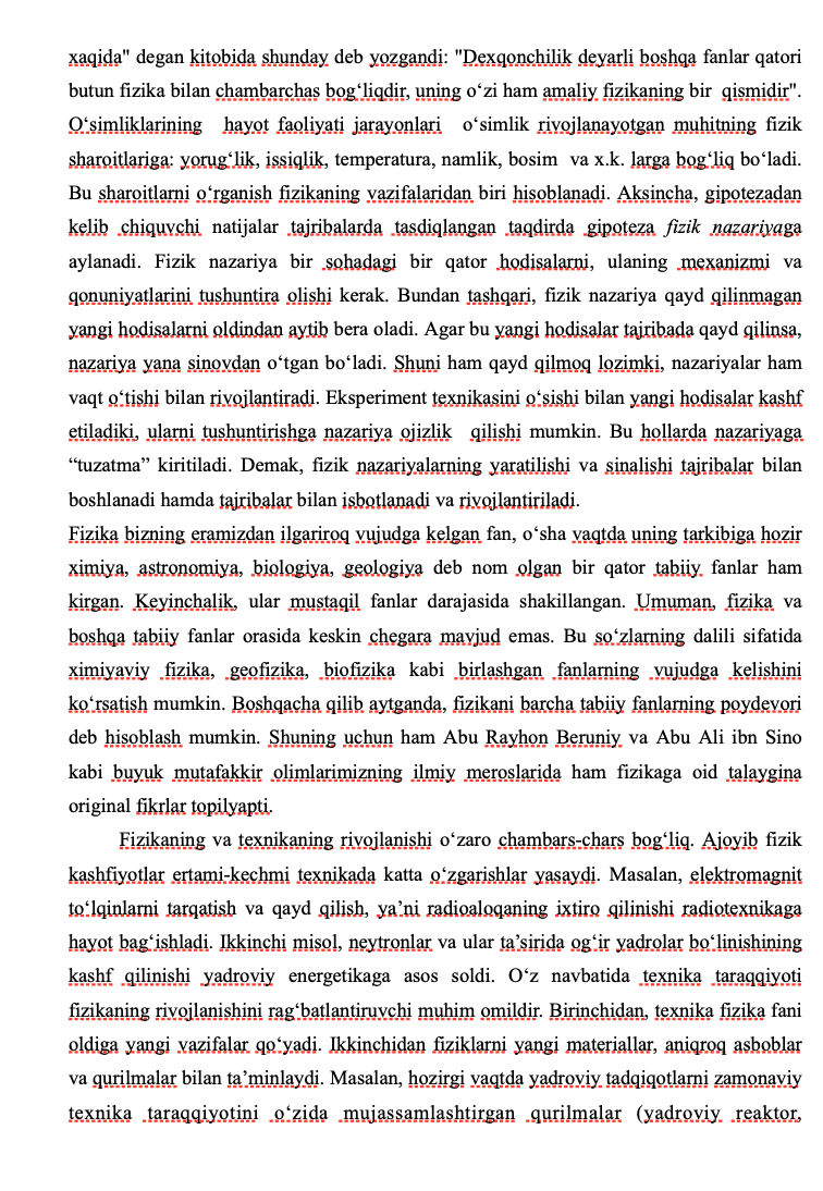 Fizika fanining asosiy tushunchalari 2