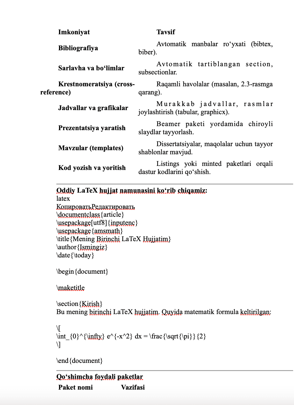 Latex dasturini o’rnatish va uning imkoniyatlari 2