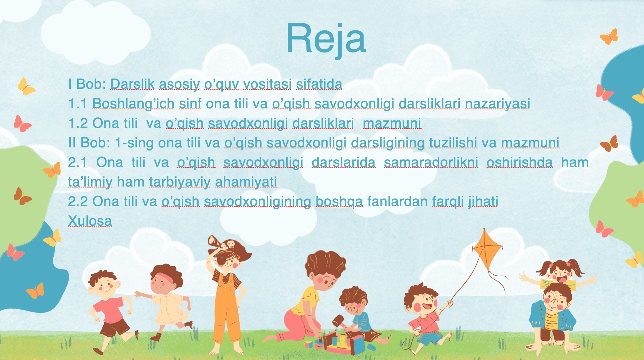 Ona tili o'qitish metodikasi "1-sinf ona tili va o'qish savodxonligi darsligining tuzilishi va mazmuni" 2