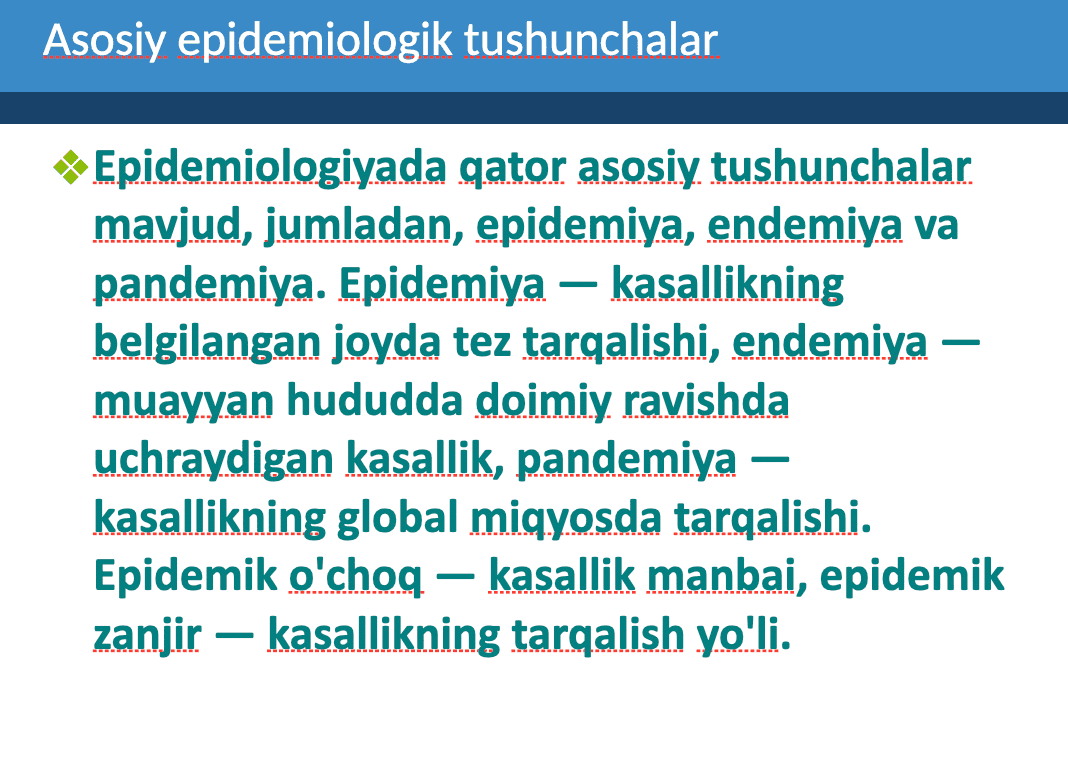 Epidemiologik tushunchalar 2