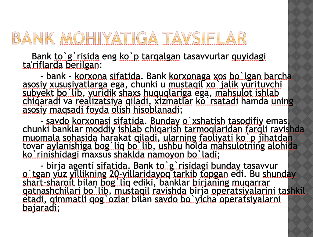 Bank faoliyatining huquqiy asoslari 3