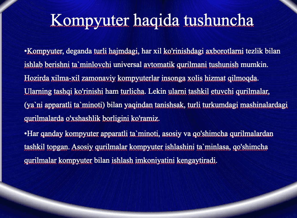 Kompyuter qismlari. 3