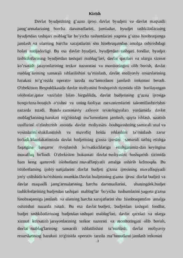 Toshkent shahar g'aznachilik xizmati boshqarmasining asosiy vazifalari, tizimi, funksiyalari 3