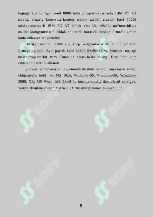 Shaxsiy kompyuterlar 5