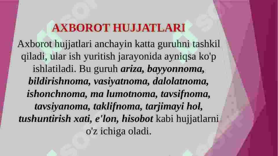 Pedagogik faoliyat bilan bog'liq ma'lumot-axborot hujjatlari ustida ishlash, shartnoma, tilxat, hisobot, dalolatnoma@@ 3