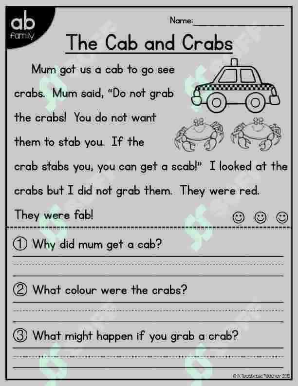 Short Vowel Passages reading 2