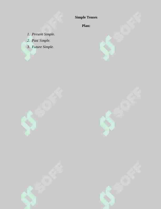 Simple Tenses