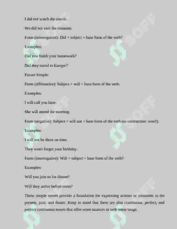 Simple Tenses 4