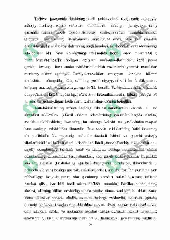 Sinf faollarini aniqlash va tarbiyalash metodika 6