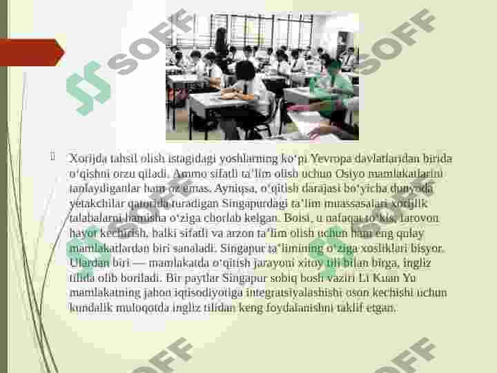Singapur ta’lim tizimi 2