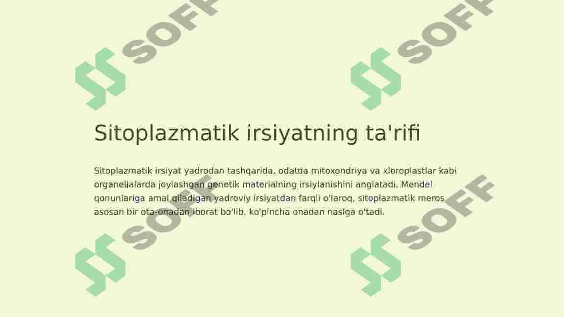 Sitoplazmatik irsiylanish 4
