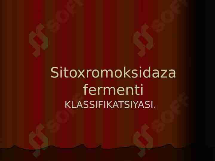 Sitoxromoksidaza fermenti