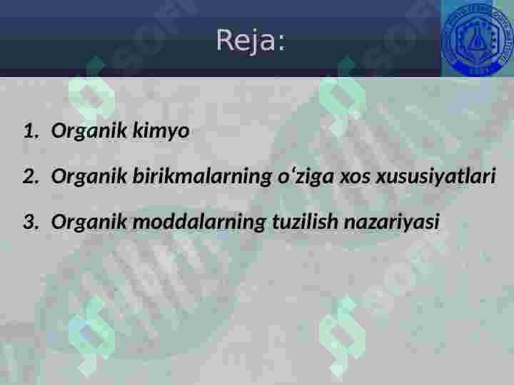 Organik kimyo tarixi. Organik birikmalarning o‘ziga xos xususiyatlari 3