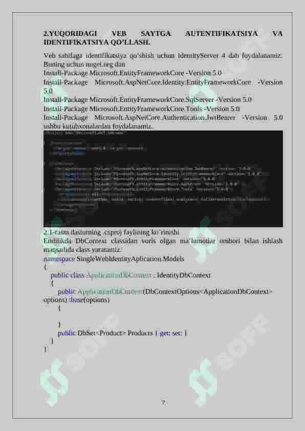 AspNet texnologiyasi yordamida Super Market tizimini boshqarish 7