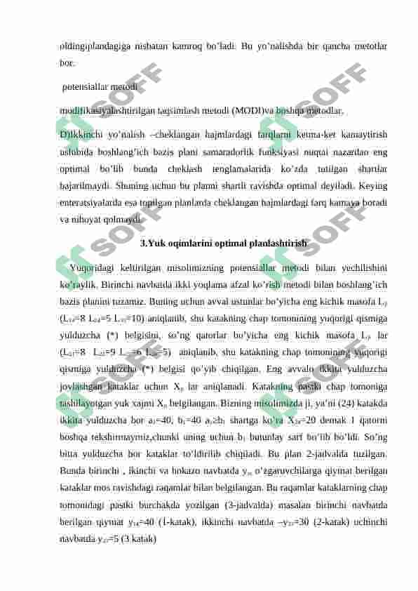 MARSHRUTLASHTIRISHNI TRANSPORT MASALASIGA KELTIRIB YECHISH. Kurs loyihasi 8