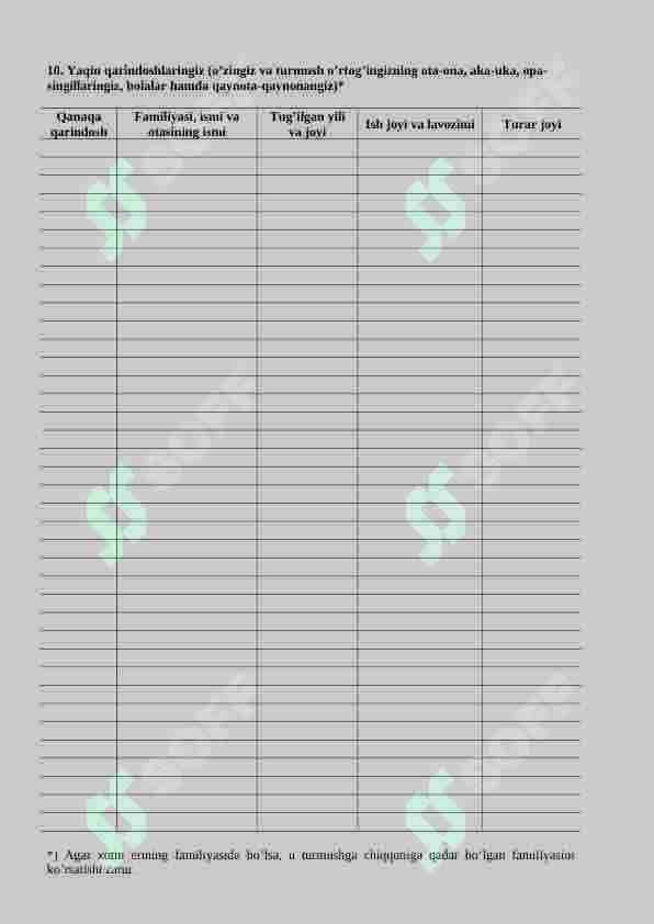 So'rovnoma blankasi 2