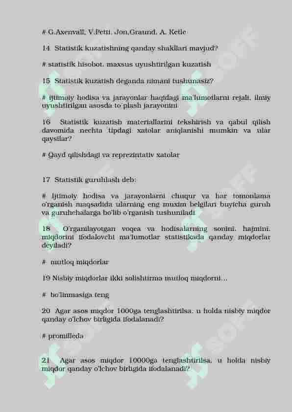 STATISTIKA VA EKONOMETRIKA FANIDAN 100 ta savolga javob 3