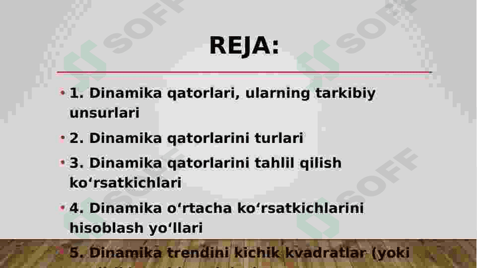 Rivojlanish qonuniyatlarini oʻrganishda dinamika qatorlari ahamiyati. 2