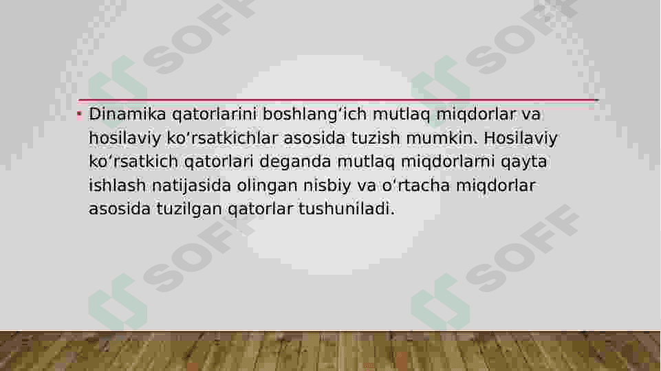 Rivojlanish qonuniyatlarini oʻrganishda dinamika qatorlari ahamiyati. 8