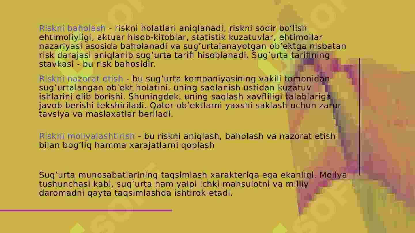 Sug’urta tasnifi 6