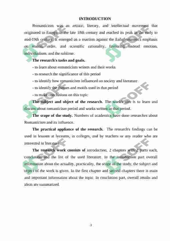 English romanticism and its development 3