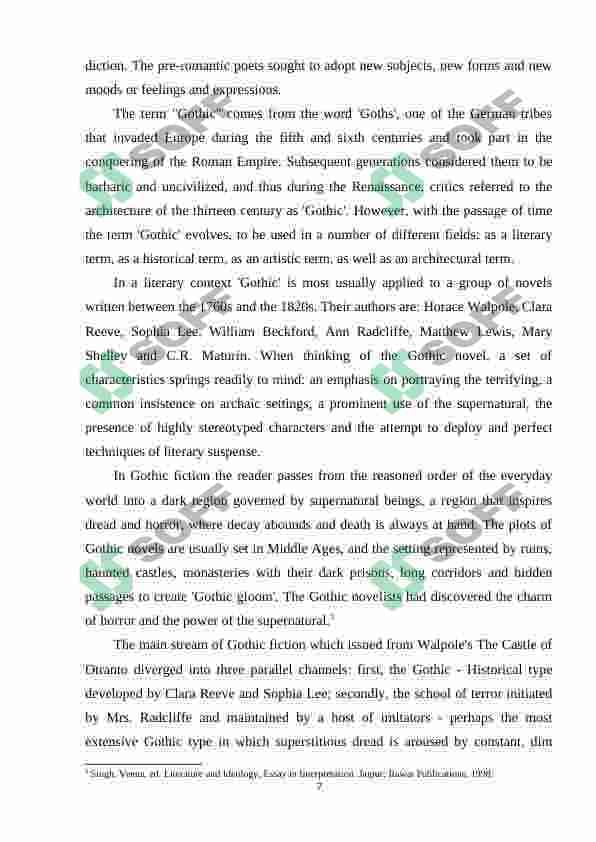 English romanticism and its development 7