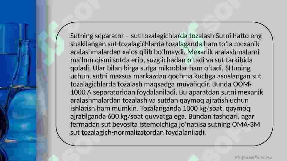 Sutni dastlabki ishlashda qóllaniladigan jihozlar 2
