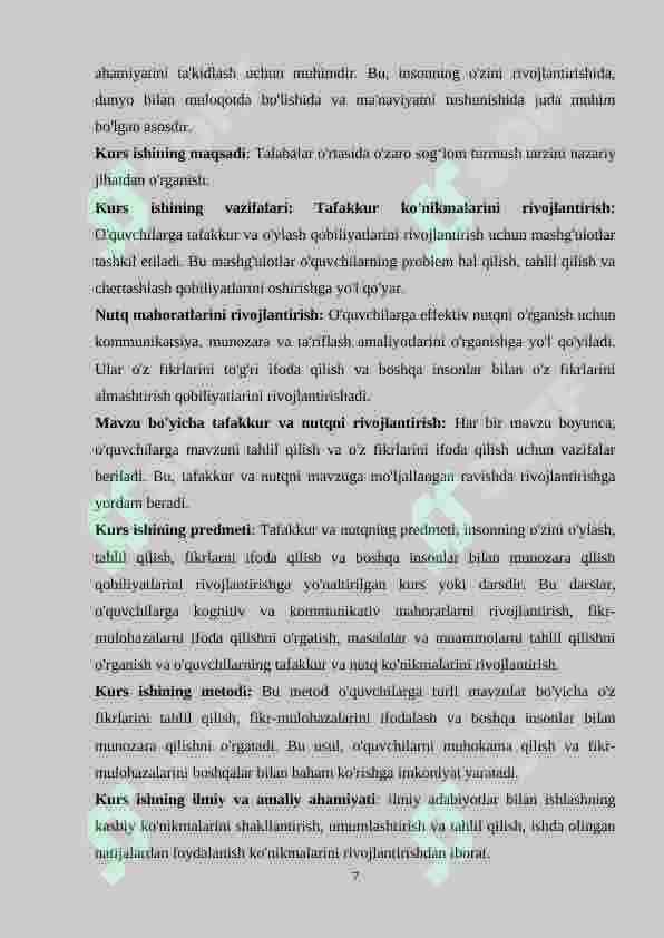 TAFAKKUR VA NUTQ 7