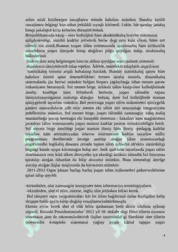 Mektepke shekemgi talim -uzliksiz talimnin boʻlek turi retinde 4