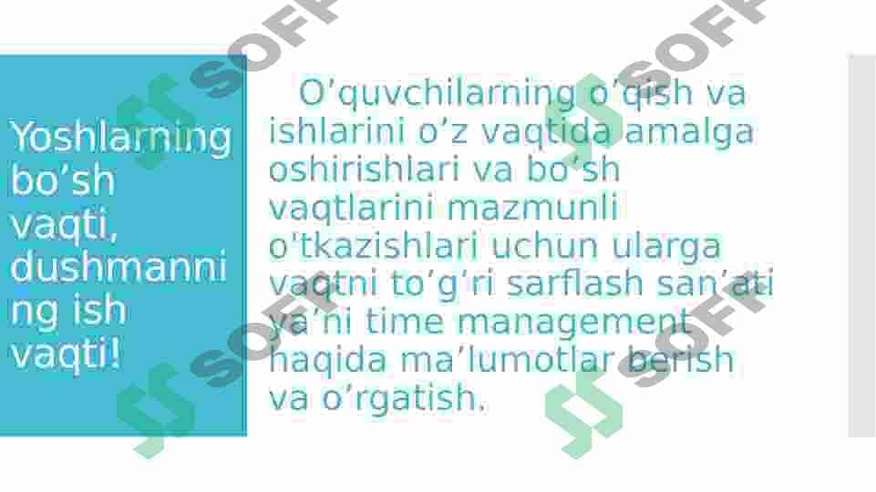 Time management  (Vaqt reglamentini boshqarish) 3