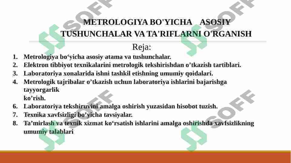 METROLOGIYA BO'YICHA ASOSIY TUSHUNCHALAR VA TA'RIFLARNI O'RGANISH 2