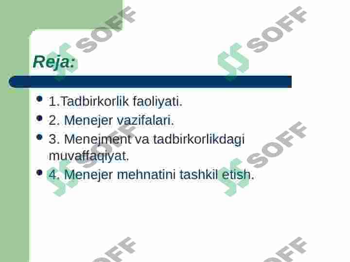 Tadbirkorlik faoliyati 2