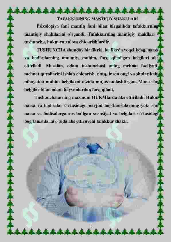 Tafakkur operatsiyalari, tafakkur shakllari, tafakkur turlari va sifatlari haqida 3
