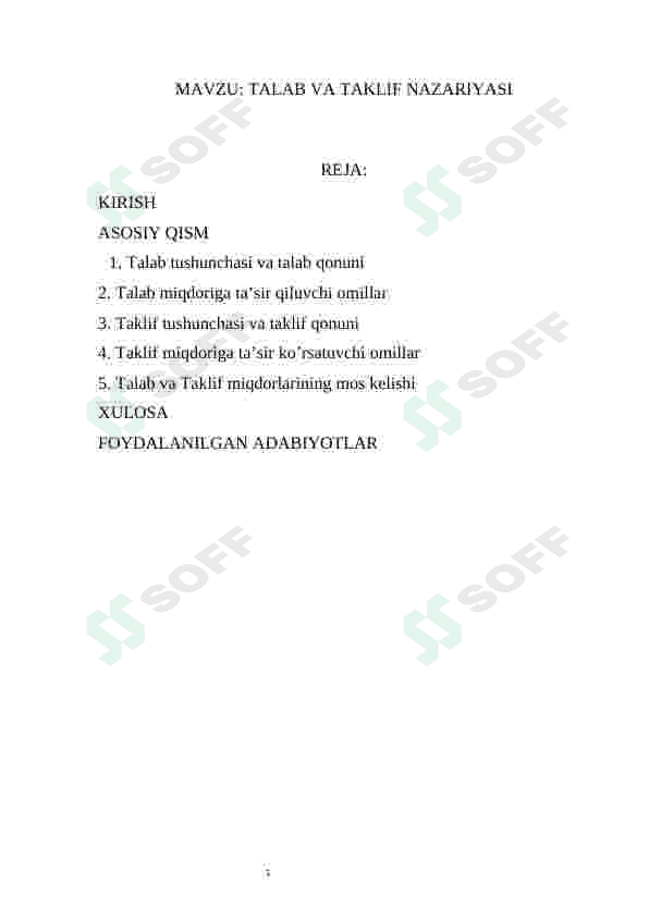 Talab va Taklif nazariyasi 2