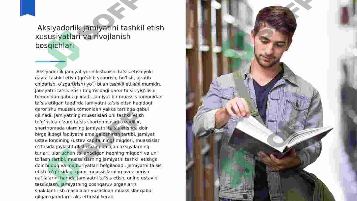 Aksiyadorlik jamiyatining tashkiliy iqtisodiy asoslari 8