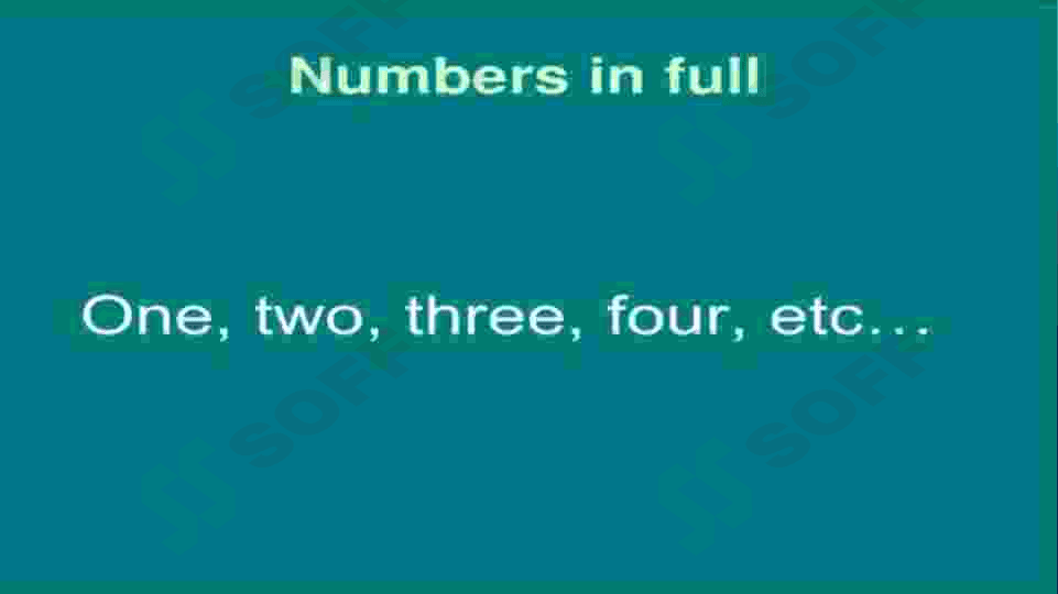 Numbers in English 3