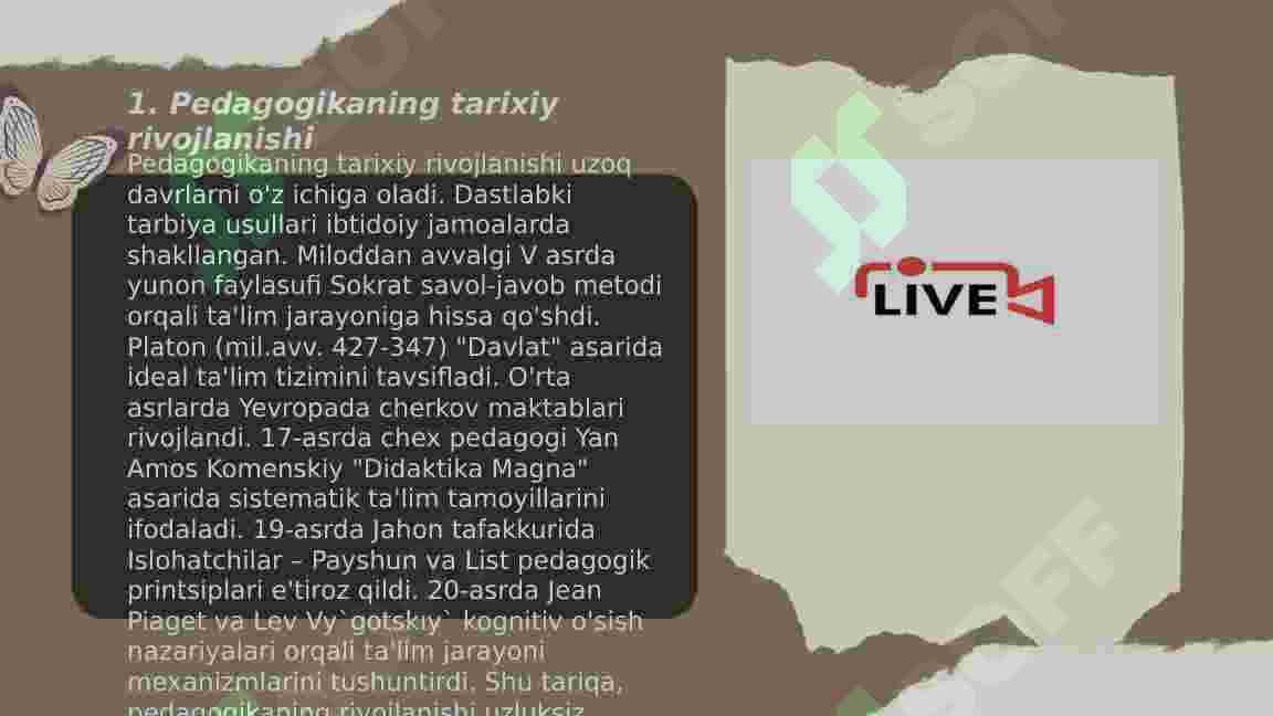 Pedogogika kasbining rivojlanishi va paydo bo'lishi 3