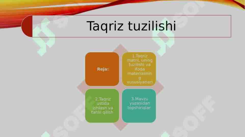 Taqriz tuzilishi