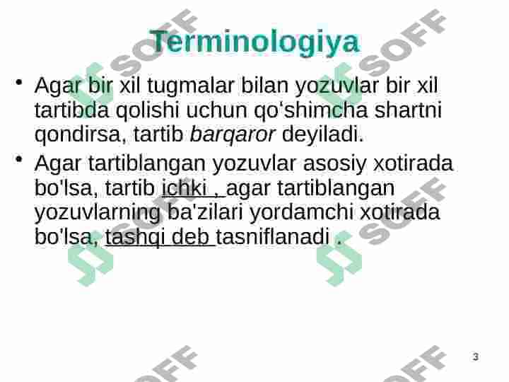 Tartiblash algoritmlari 3