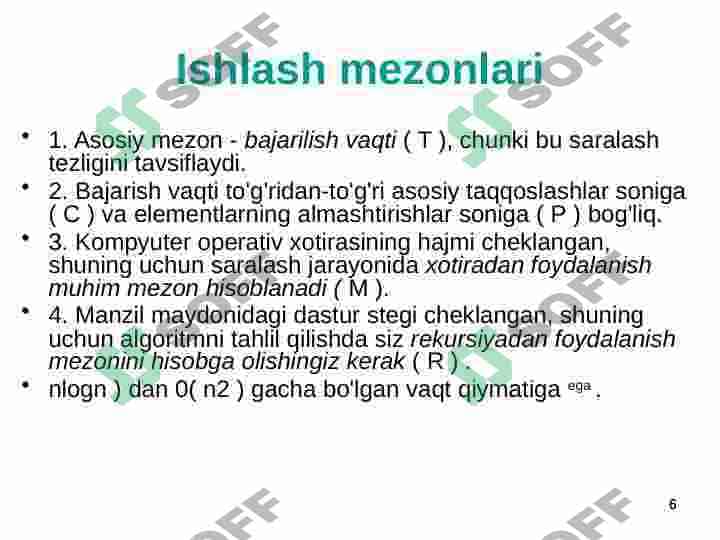 Tartiblash algoritmlari 6