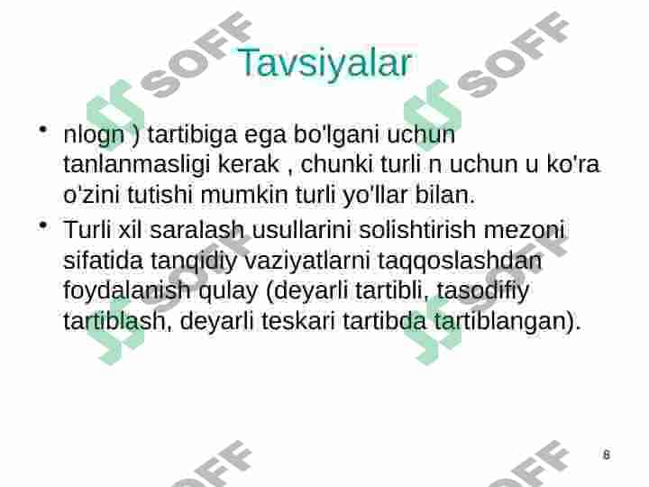 Tartiblash algoritmlari 8