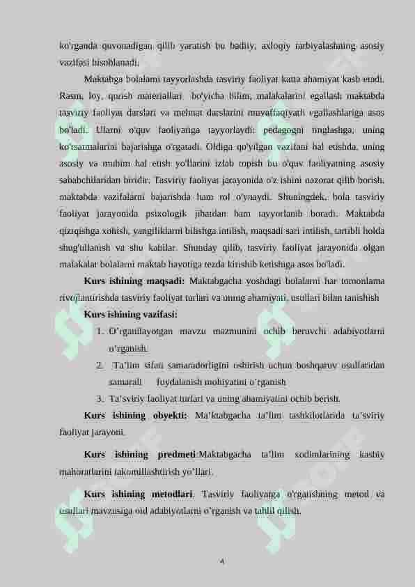 Maktabgacha yoshdagi bolalarni har tomonlama rivojlantirishda tasviriy faoliyat turlari va uning ahamiyati 4