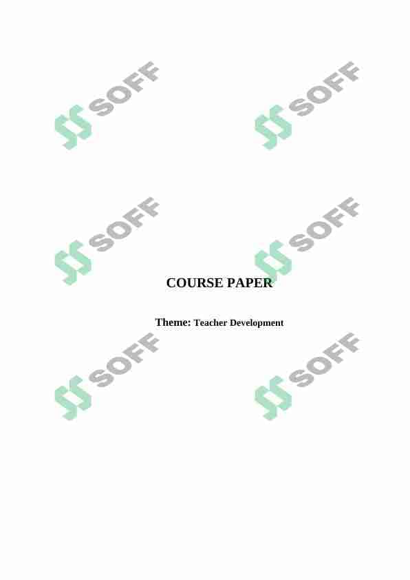 Teacher Development 1